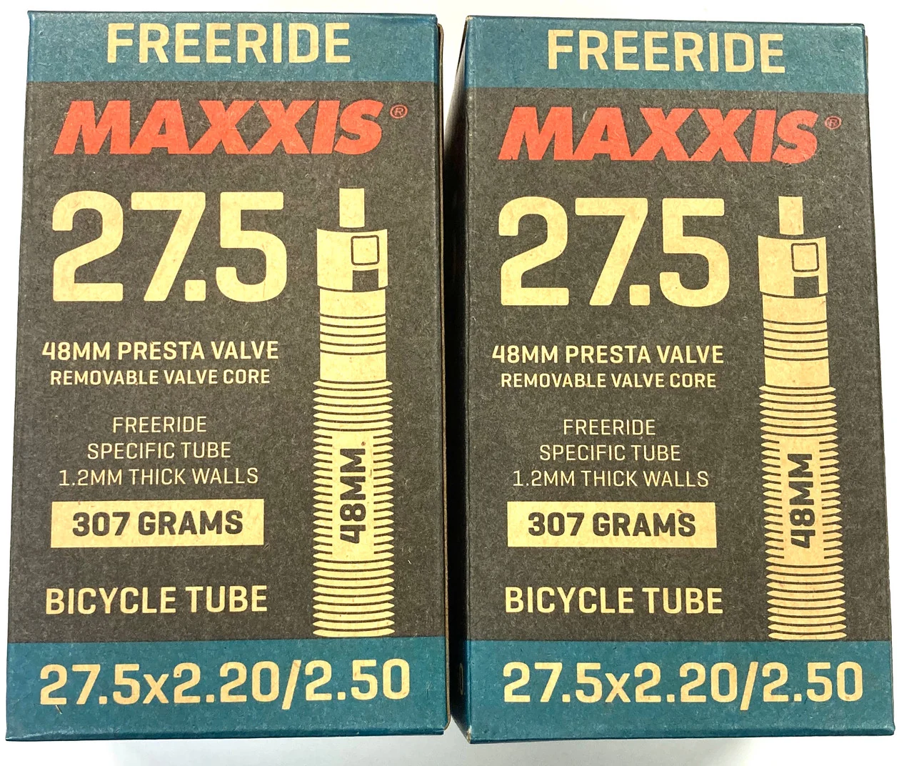 2x Maxxis Freeride Tube 27.5 x 2.2/2.5 Presta Valve - 48mm