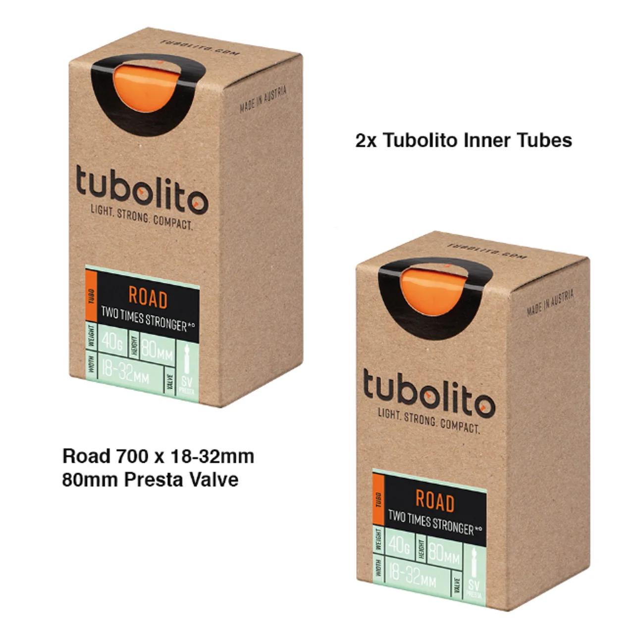 2x Tubolito Tubo 700C Road 700 x 18-32mm Presta Valve - Image 3