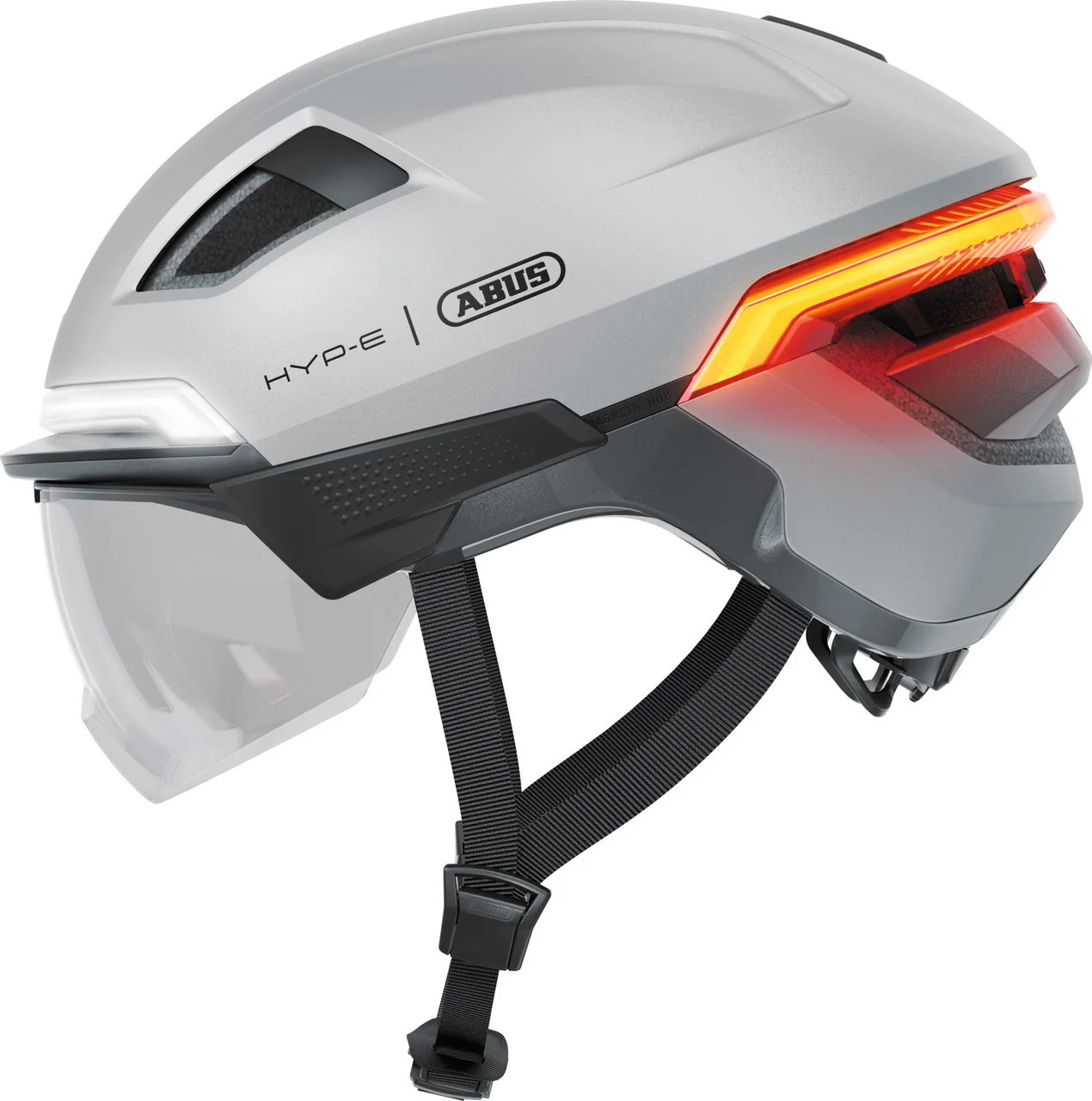 ABUS HYP-E ACE Urban The Ultimate Safe Commuting Helmet in Gleam Silver ( DUE THIS SUMMER )