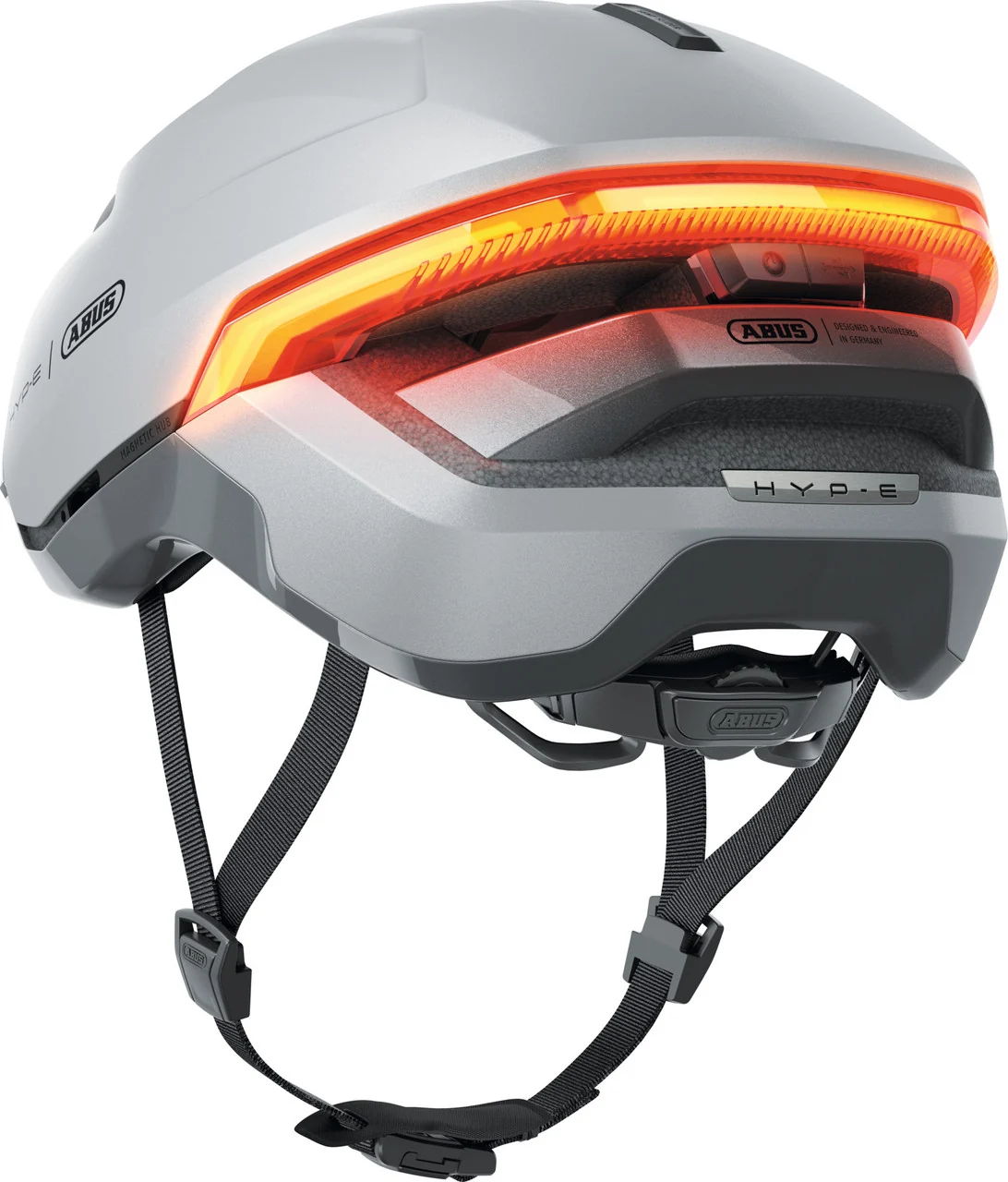 ABUS HYP-E Urban Commuting Helmet in Gleam Silver - Image 3