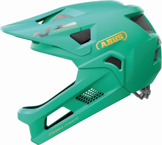 ABUS YouDrop FF Kids Full Face MTB Helmet Sage Green | Fits 48-55 cm