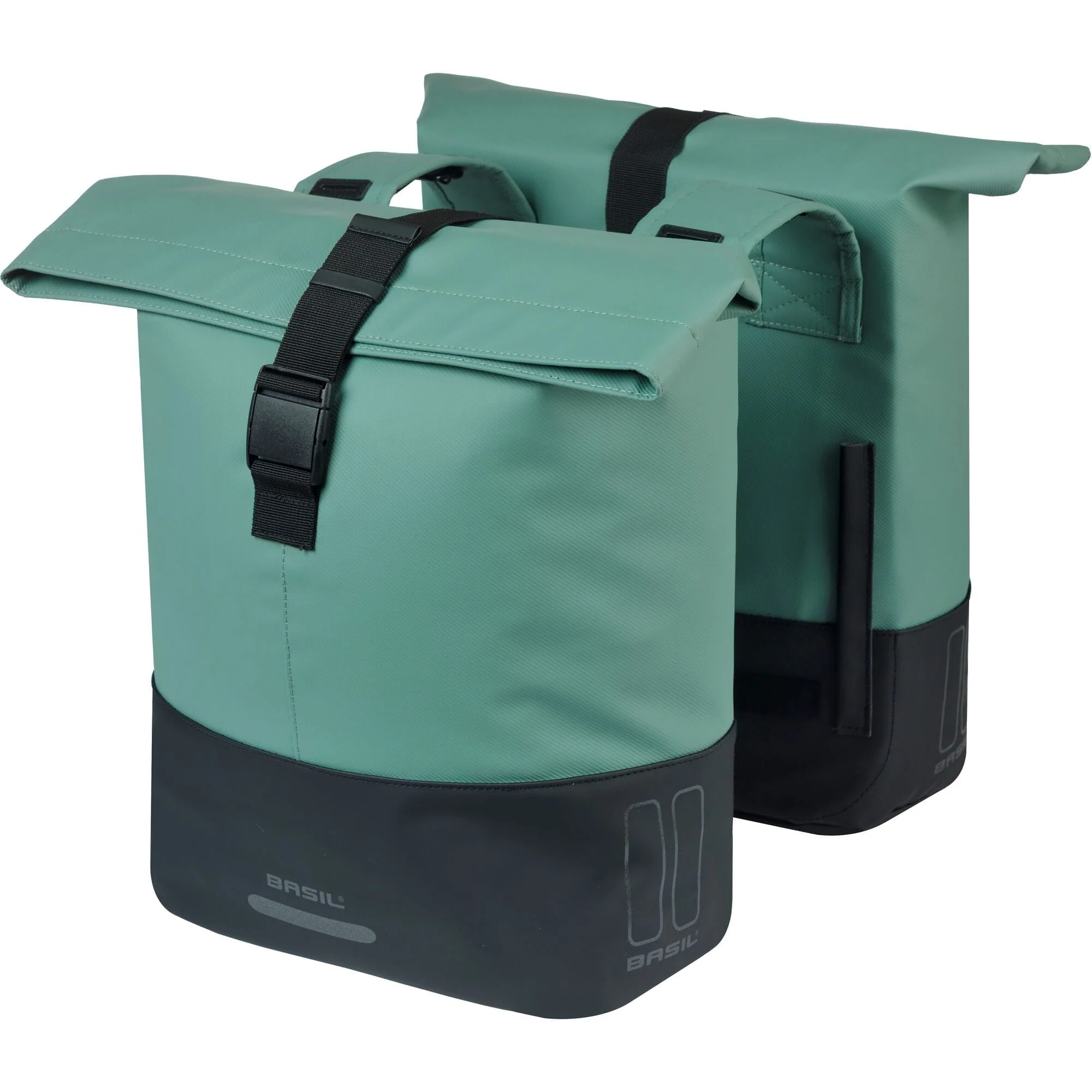 Basil Cove Double Pannier Bag 28-32L Silvergreen Black - Image 2