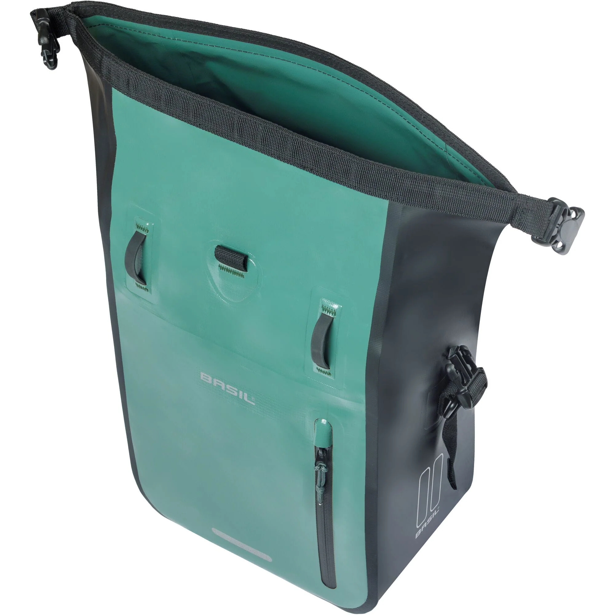 Basil Rivo 12-15L Single Bag Tarpaulin MIK Hooks Silvergreen Black - Image 3