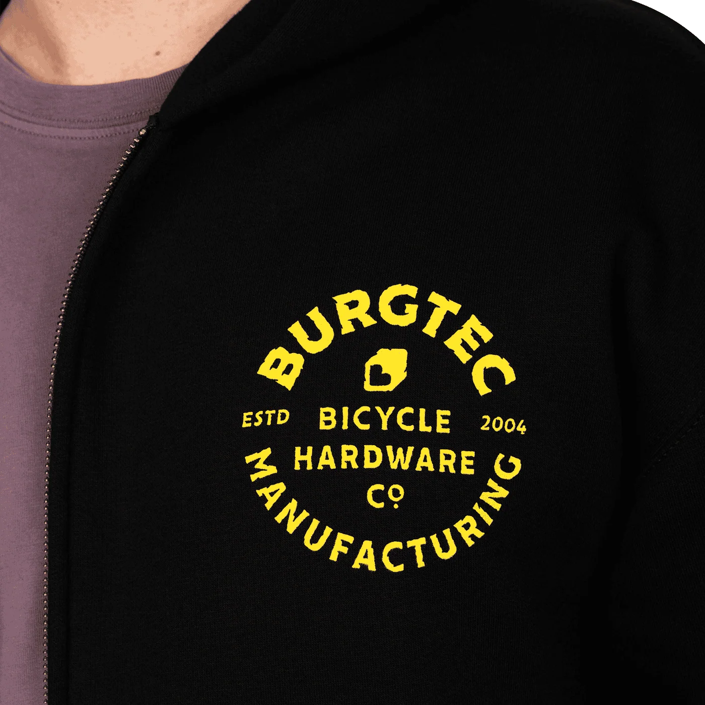 Burgtec Stamp Zip Unisex Hoodie - Image 2