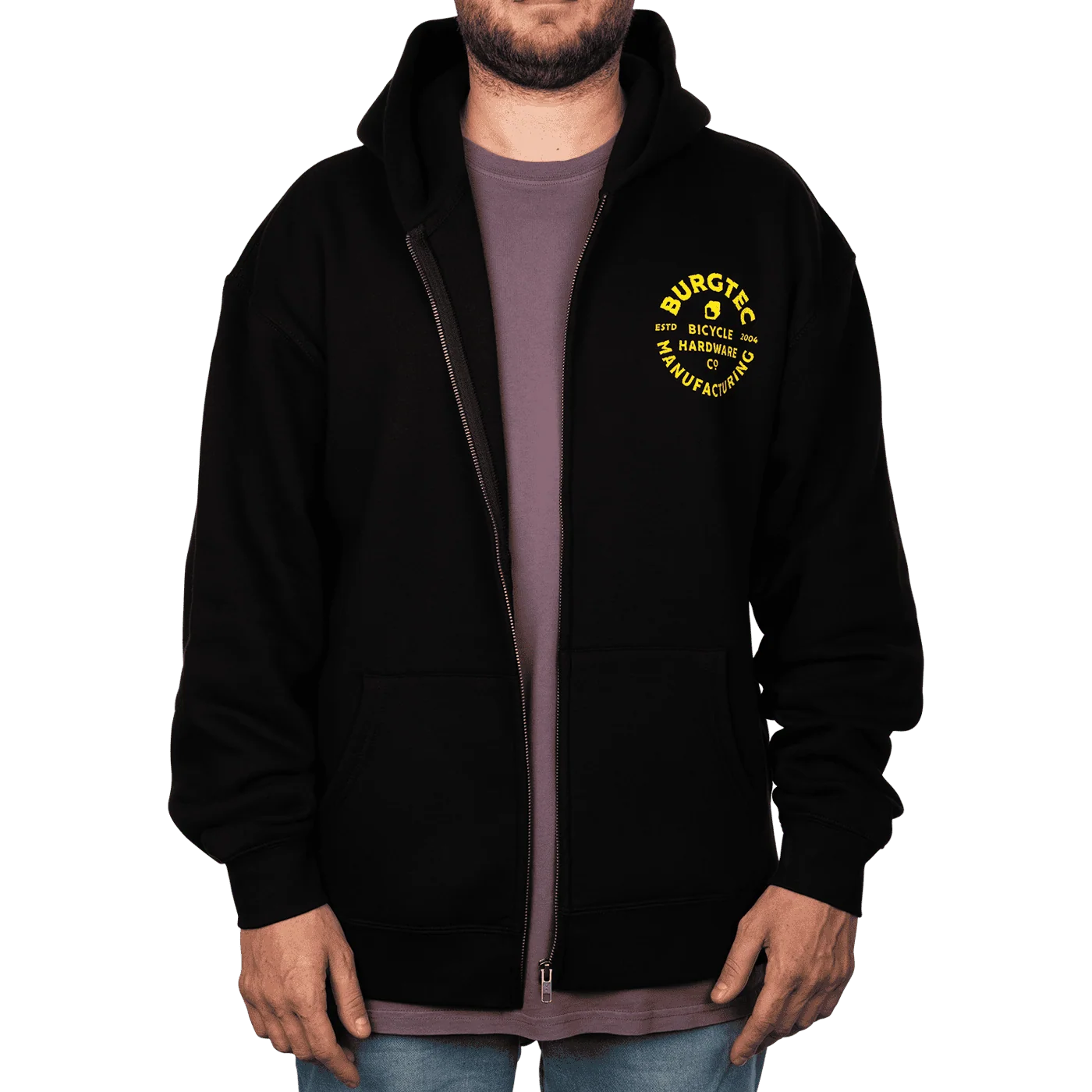 Burgtec Stamp Zip Unisex Hoodie - Image 3