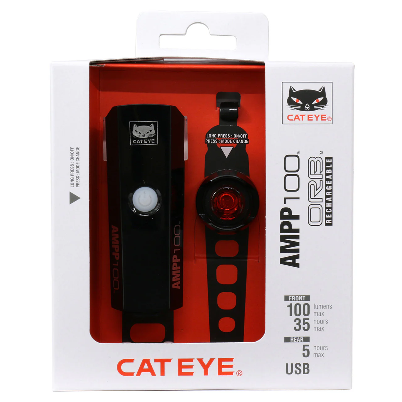 CatEye AMPP 100 / Orb Rechargeable Bicycle Light Set | GRAVEL ROAD MTB - Image 2