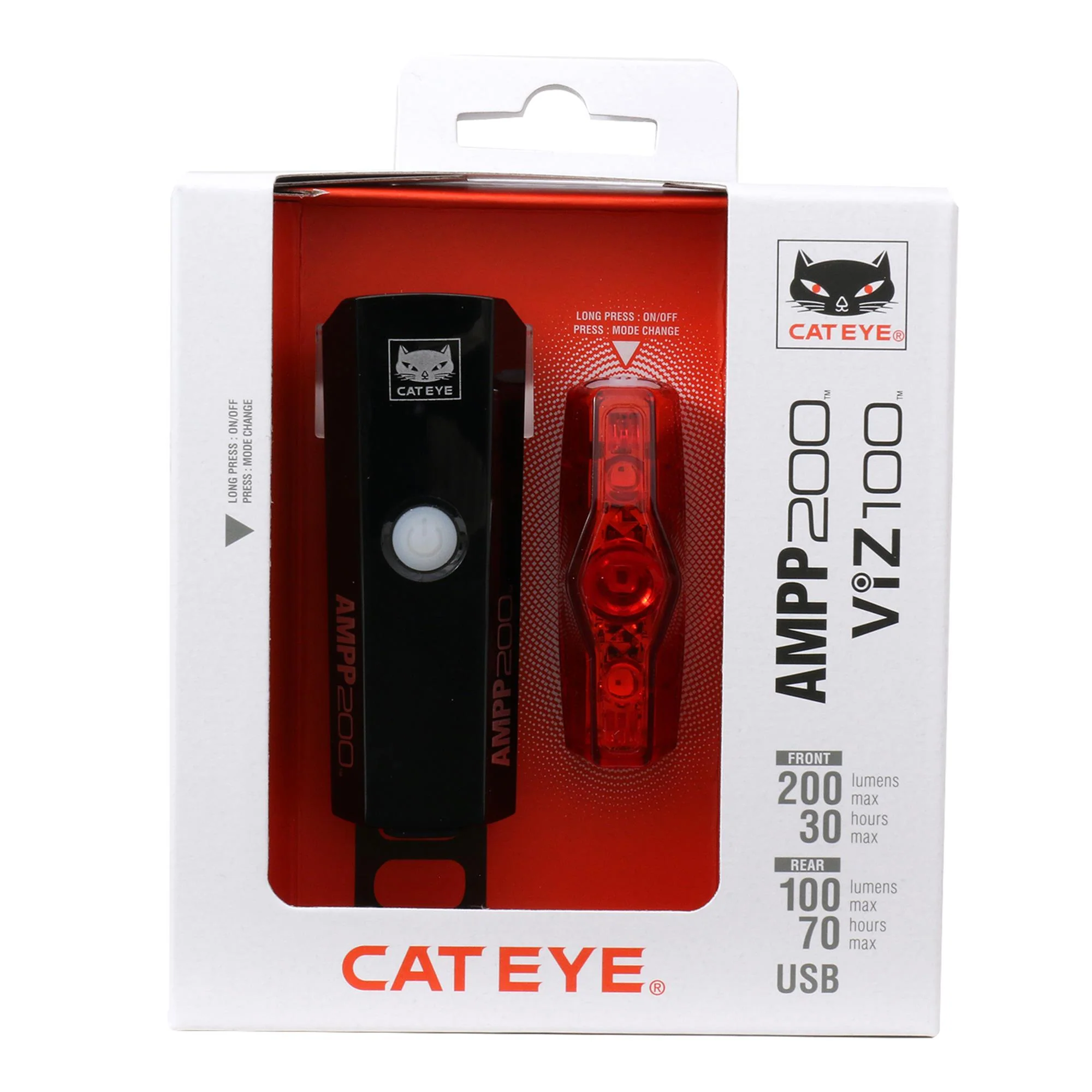 CatEye AMPP 200 / VIZ 100 Bike Light Set - Image 2