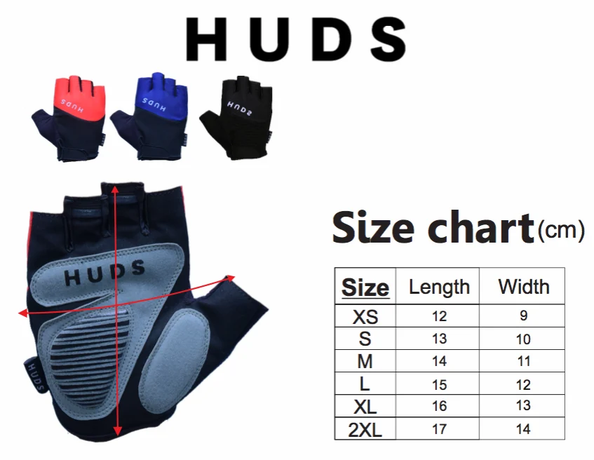 HUDS Fingerless Cycling Mitts In Black Road, Gravel and MTB - Image 9