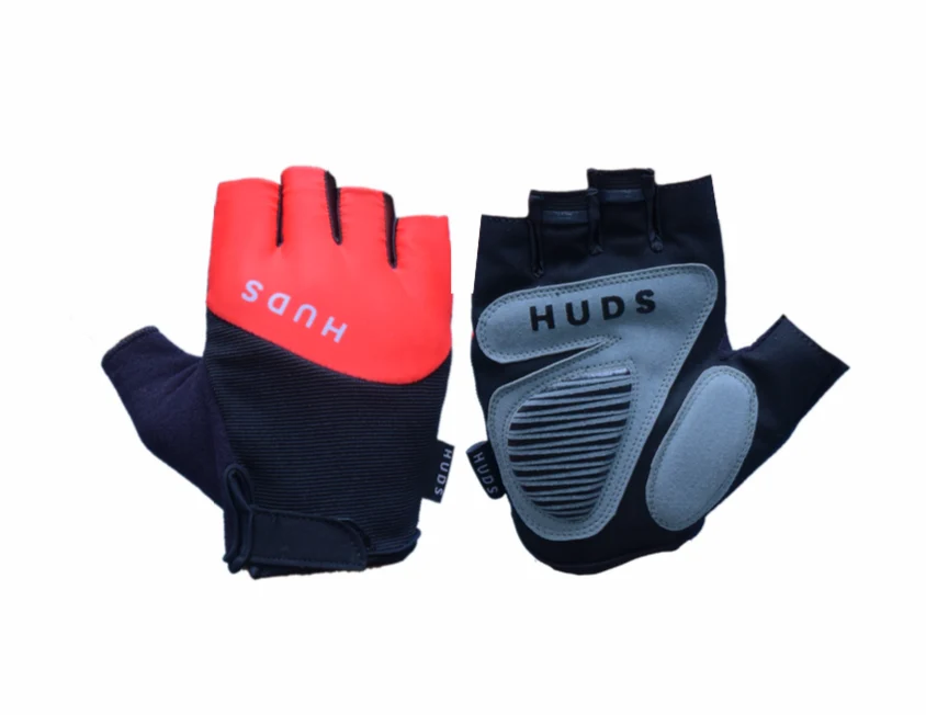 HUDS Fingerless Cycling Mitts In Red Road, Gravel and MTB - Image 5
