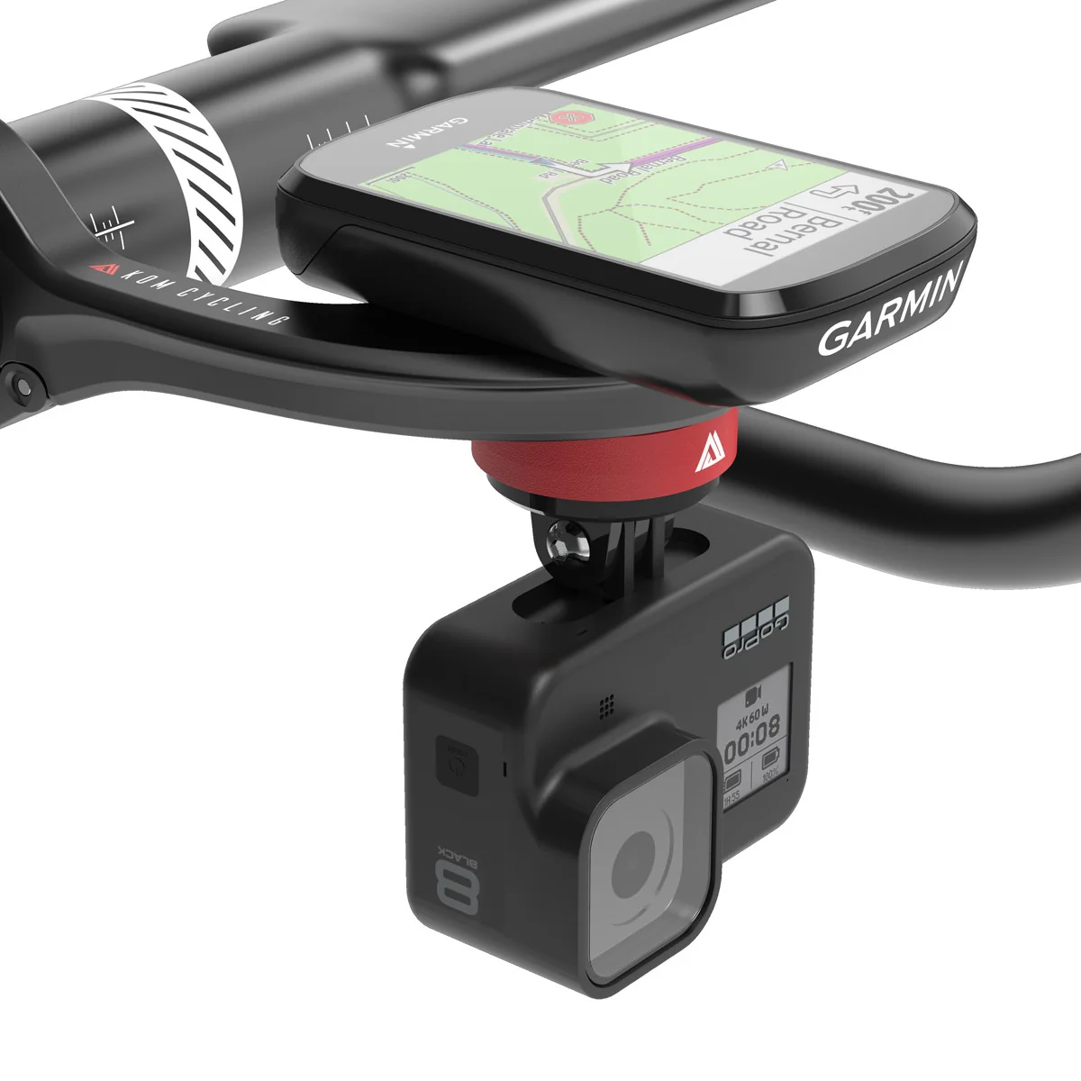 KOM Universal Garmin, Wahoo and Go Pro Mount Bundle in Black - Image 4