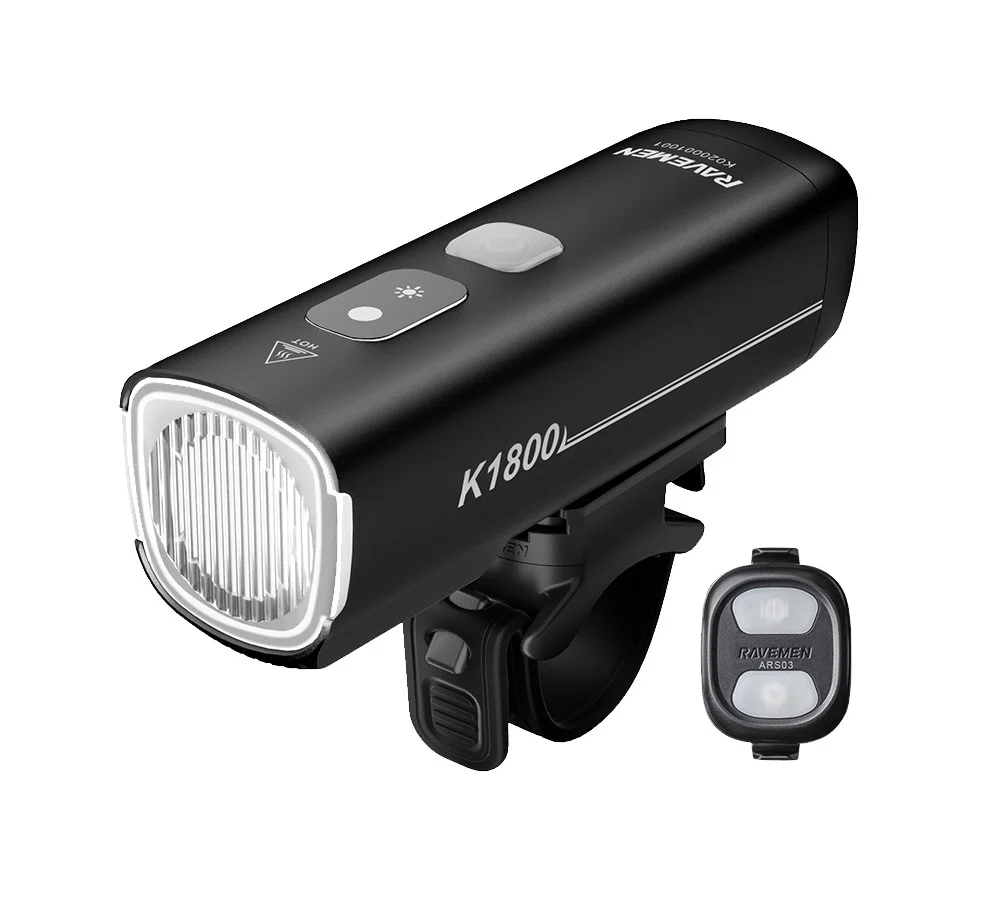 Ravemen K1800 USB Rechargeable AI Nighttime 1800 Lumen Bicycle Front Light