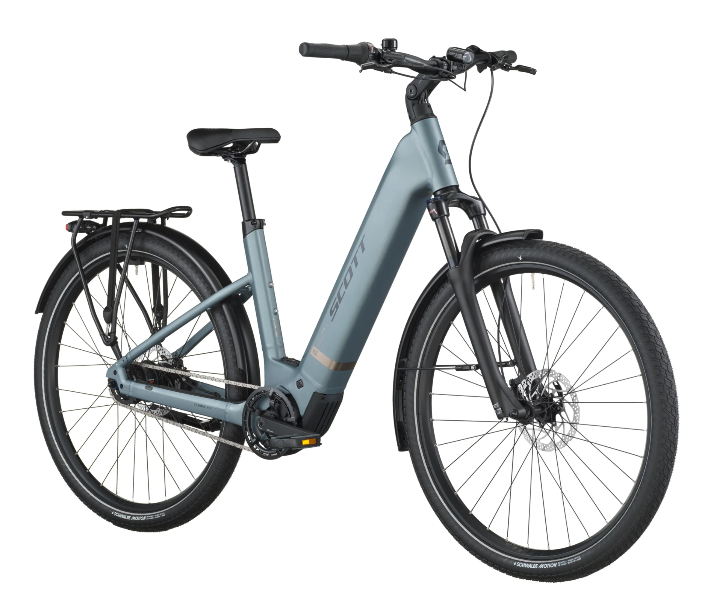 Scott Sub Tour 40 Wave Electric Hybrid Bike In Hematite Blue - Image 2