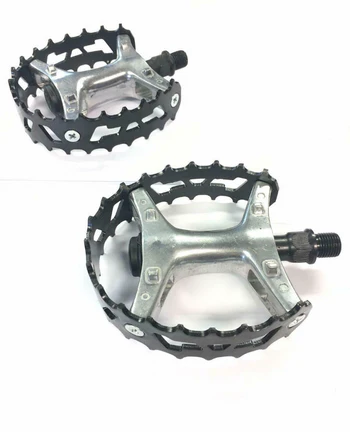 VP Components Bear Trap VP-747F Old Skool BMX 1/2" Pedals In Black/Silver For Single Piece Cranks - Image 3